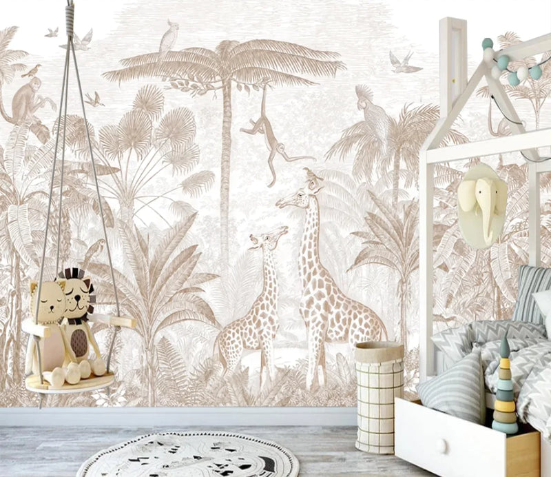 Safari des petits — papier peint panoramique