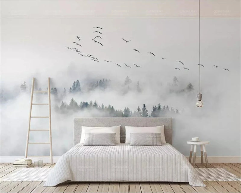 Envol dans la brume — papier peint panoramique
