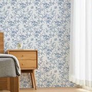 Azurblaue Blüten — Tapete als Rollenware · Foto 4
