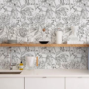Fleurs au trait — papier peint autocollant — visuel 8