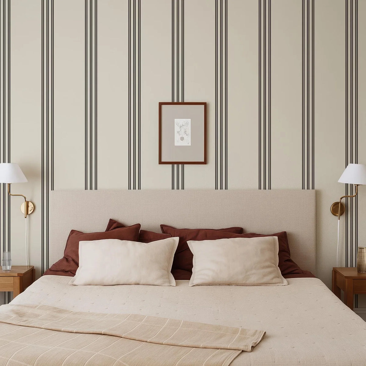 Rayures ivoire & encre — aperçu du décor, vue 1