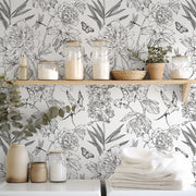 Fleurs au trait — papier peint autocollant — visuel 4