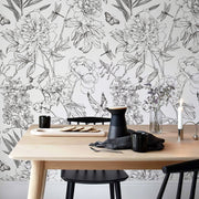 Fleurs au trait — papier peint autocollant — visuel 1