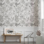 Fleurs au trait — papier peint autocollant — visuel 5