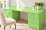 Coloris & matières — Vert brillant · 9, film adhésif appliqué sur un bureau.