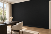 Coloris & matières — Noir, revêtement mural dans un bureau à domicile.