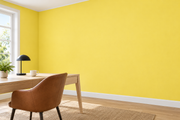 Coloris & matières — Jaune · 38, revêtement mural dans un bureau à domicile.
