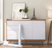 Essences de bois — nuance 1, commode blanche (photographie retouchée)