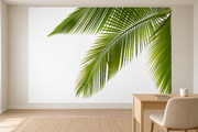 Feuillage tropical — motif 11, papier peint panoramique en situation dans un bureau