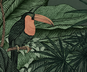 Feuillage tropical — motif 13, détail du feuillage du dessin visible