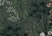 Feuillage tropical — motif 13, détail des fleurs du dessin visible