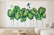 Feuillage tropical — motif 2, papier peint panoramique en situation dans un salon