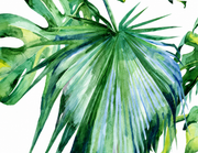 Feuillage tropical — motif 3, détail des palmes du dessin visible