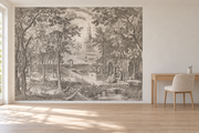 Forêt de gravure — Motif 7, bureau (mise en scène générée)