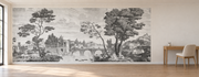 Forêt de gravure — Motif 9, bureau (mise en scène générée)