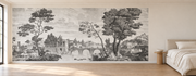 Forêt de gravure — Motif 9, chambre (mise en scène générée)