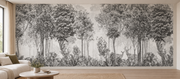 Forêt silencieuse — motif 1, panorama en situation dans un salon