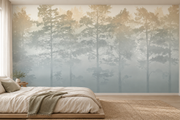 Forêt silencieuse — motif 6, panorama en situation dans une chambre
