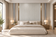 Papier peint Lignes architecturales, Motif 6, dans une chambre.