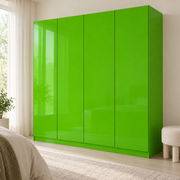 Palette satinée — Vert brillant, armoire (mise en scène générée)