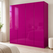 Palette satinée — Violet brillant, armoire (mise en scène générée)