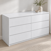 Palette satinée — Blanc — effet bois, commode (mise en scène générée)