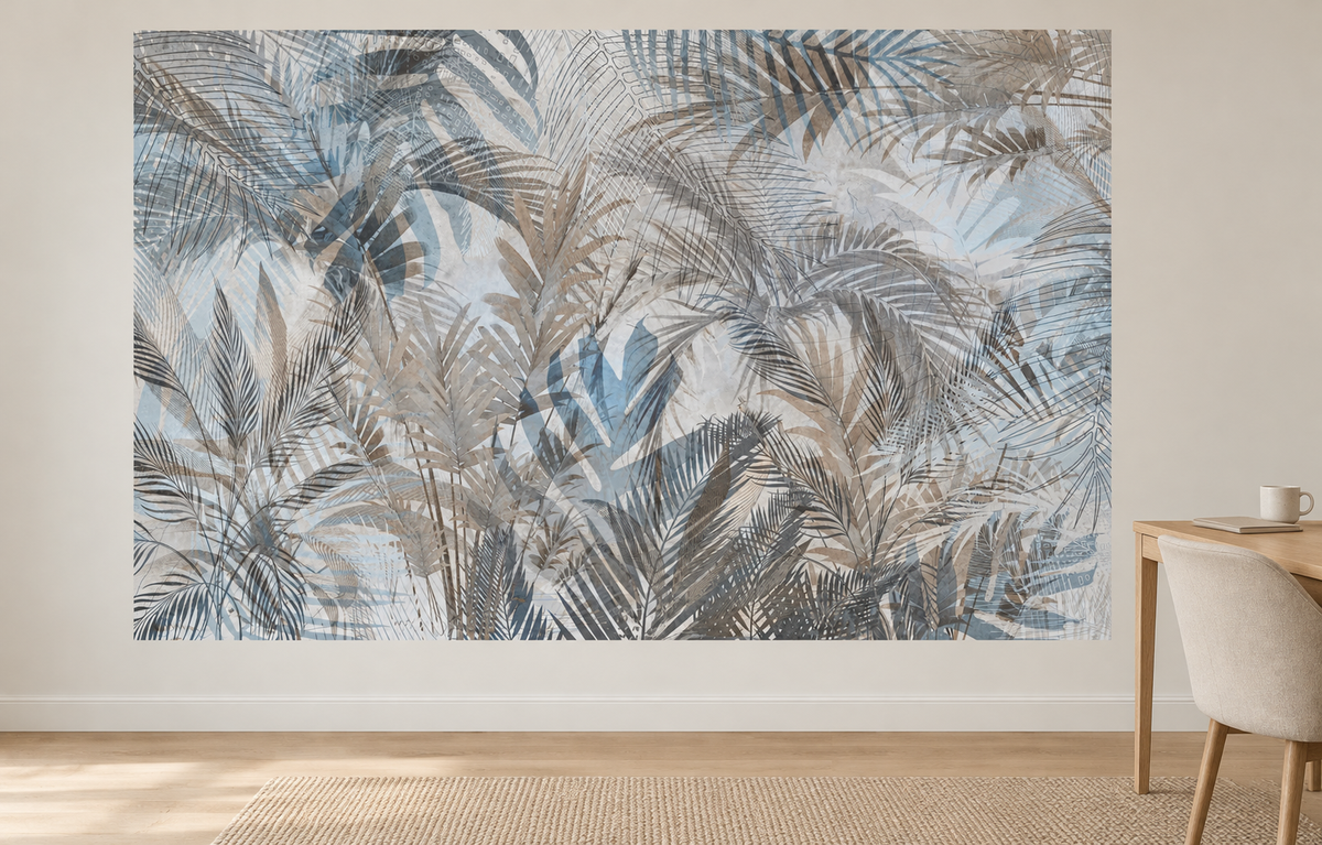 Silberne Palmwedel — Fototapete