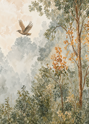 Paysage gravé — Motif 7, détail du motif : détail des arbres droits (vue générée)