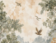 Paysage gravé — Motif 7, détail du motif : détail des oiseaux centraux (vue générée)