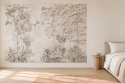 Paysage gravé — Motif 9, chambre (mise en scène générée)