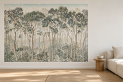 Paysage gravé — Motif 14, salon (mise en scène générée)