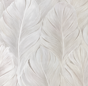 Papier peint Plumes de soie, Motif 1, détail de la grande plume centrale.