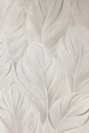 Papier peint Plumes de soie, Motif 1, détail des plumes du côté droit.