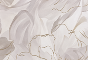 Papier peint Plumes de soie, Motif 10, détail des fleurs claires en haut à gauche.