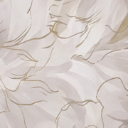 Papier peint Plumes de soie, Motif 10, détail des pétales clairs à droite.
