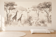 Safari des petits — motif 1, papier peint dans une chambre d’enfant