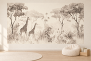Safari des petits — motif 1, papier peint dans un coin lecture
