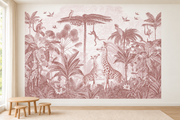 Safari des petits — motif 11, papier peint dans une salle de jeux