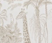 Safari des petits — motif 15, détail de la tête et de l’encolure de girafe du papier peint