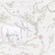 Safari des petits — motif 2, détail de l’éléphant et des volutes florales