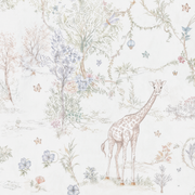 Safari des petits — motif 2, détail de la girafe et du feuillage