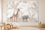 Safari des petits — motif 26, papier peint dans une salle de jeux