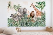 Safari des petits — motif 27, papier peint dans un coin lecture