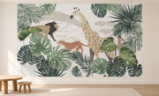 Safari des petits — motif 3, papier peint dans une salle de jeux