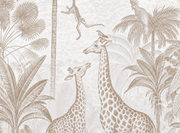 Safari des petits — motif 31, détail des deux girafes du papier peint