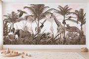 Safari des petits — motif 34, papier peint dans une salle de jeux