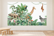 Safari des petits — motif 6, papier peint dans une salle de jeux