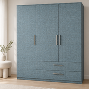 Trame naturelle — bleu marine, mise en situation sur armoire