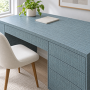 Trame naturelle — bleu marine, mise en situation sur bureau