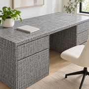 Trame naturelle — gris foncé, mise en situation sur bureau